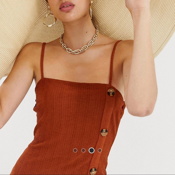 River Island Cami Dress with Slide Split in Rust - Picture 3 of 6